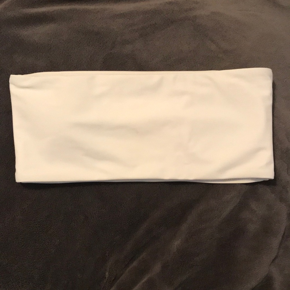 White bandeau bikini top